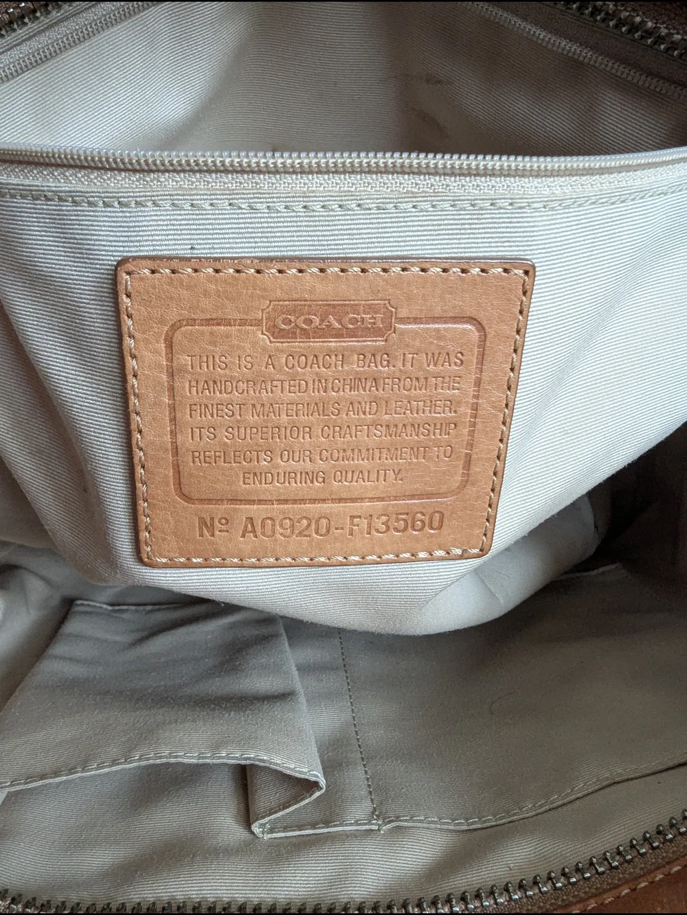 Coach Pink Canvas Tote with Brown Leather Trim